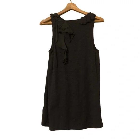 NWT ANTHROPOLOGIE VANESSA VIRGINIA Dark Gray Ruffle Detail Sleeveless Top - Picture 9 of 11